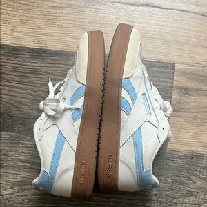 Reebok women’s Cream and Blue Sneakers